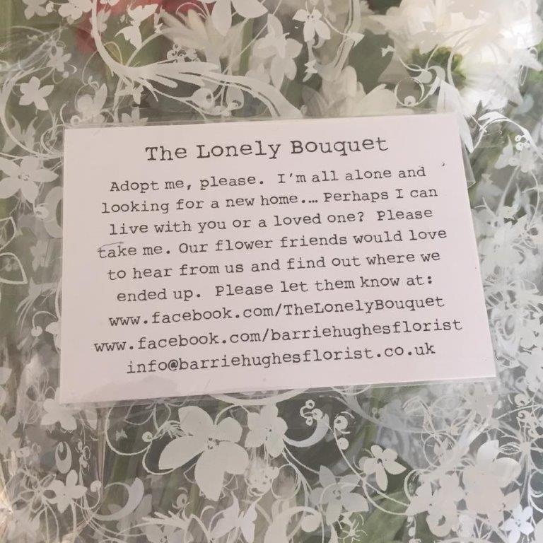 Lonely bouquet message card